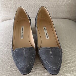 Manolo Blahnik Gray Suede Heels